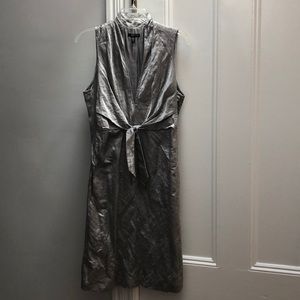 Eileen Fisher crinkle silver dress